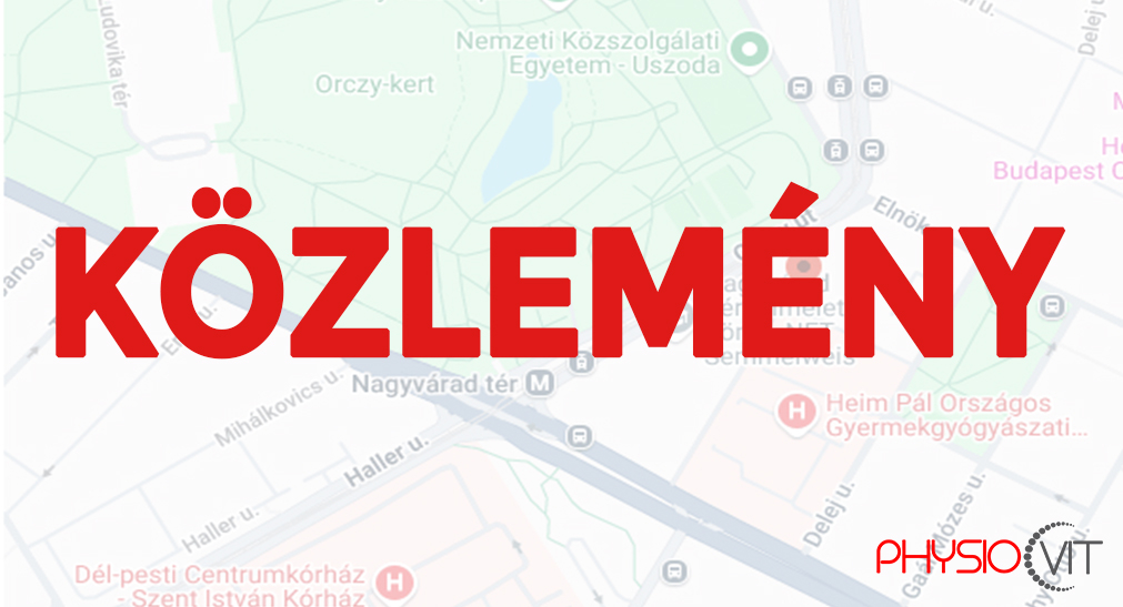 KÖZLEMÉNY - PhysioVit® székhelye változott.
